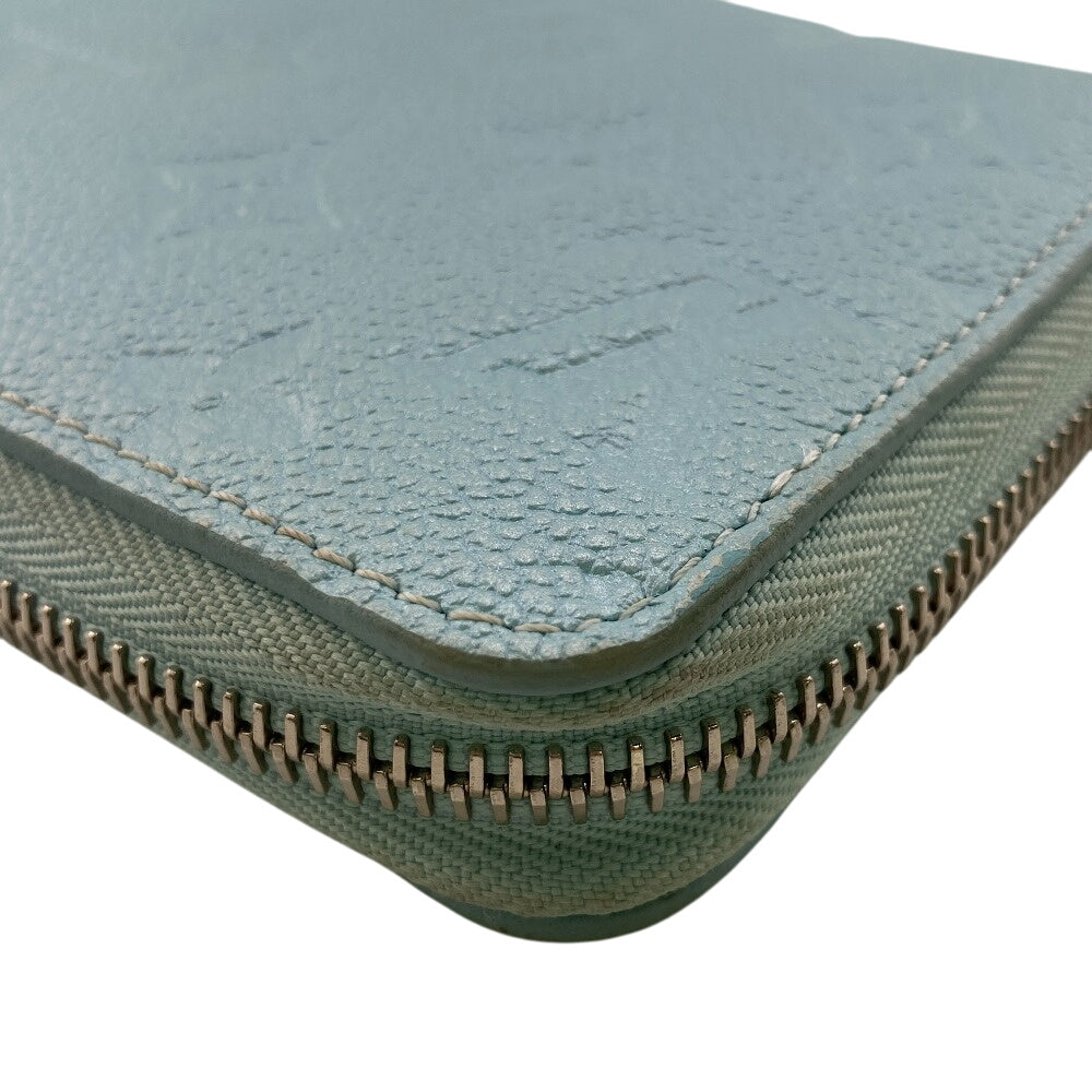LOUIS VUITTON Long Wallet Purse M12680 leather blue Monogram Empreinte LV SKI Zippy wallet