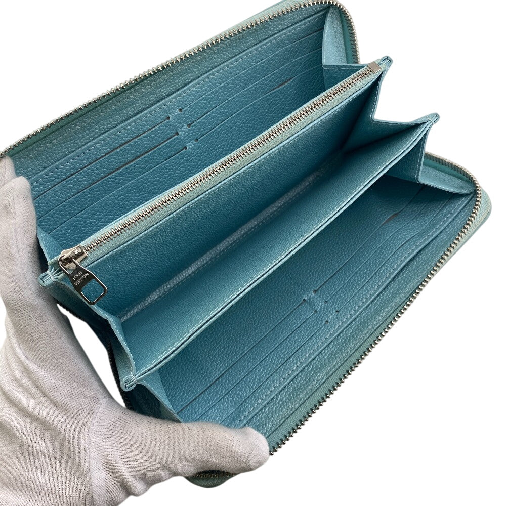 LOUIS VUITTON Long Wallet Purse M12680 leather blue Monogram Empreinte LV SKI Zippy wallet