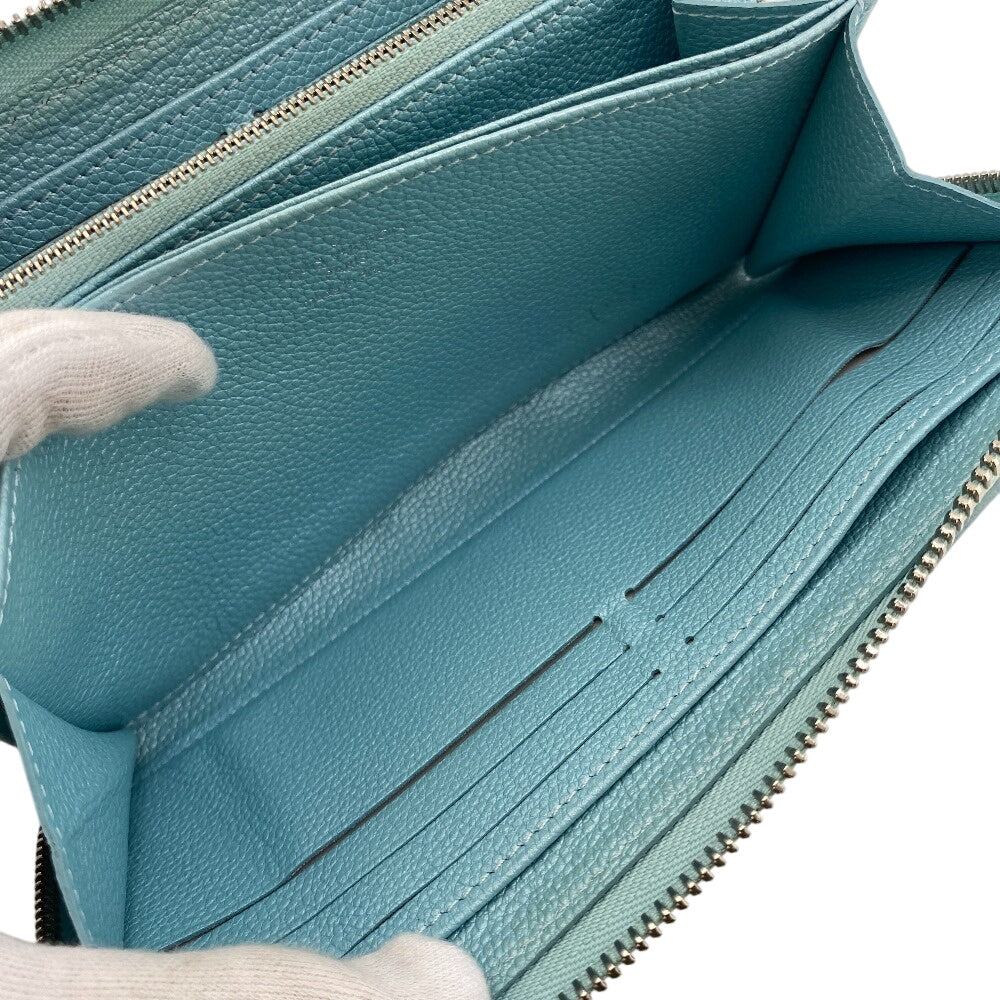 LOUIS VUITTON Long Wallet Purse M12680 leather blue Monogram Empreinte LV SKI Zippy wallet
