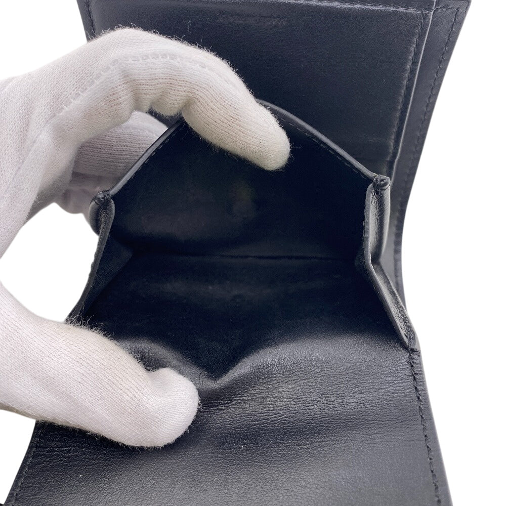 CELINE Tri-fold wallet leather black Small flap wallet