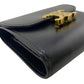 CELINE Tri-fold wallet leather black Small flap wallet