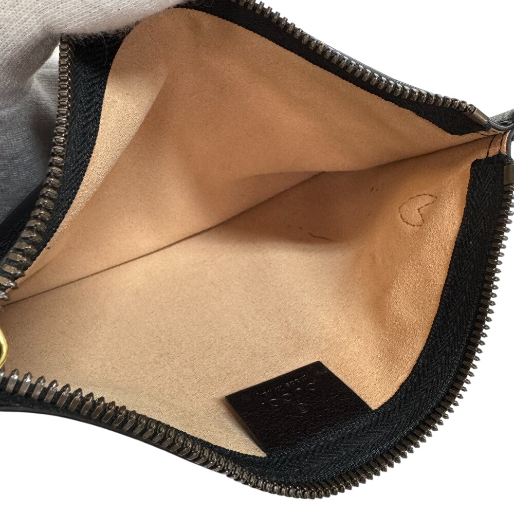 GUCCI Tote Bag 652680 leather black GG Marmont