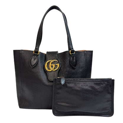 GUCCI Tote Bag 652680 leather black GG Marmont