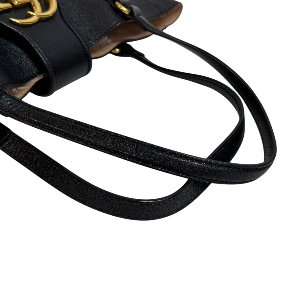 GUCCI Tote Bag 652680 leather black GG Marmont
