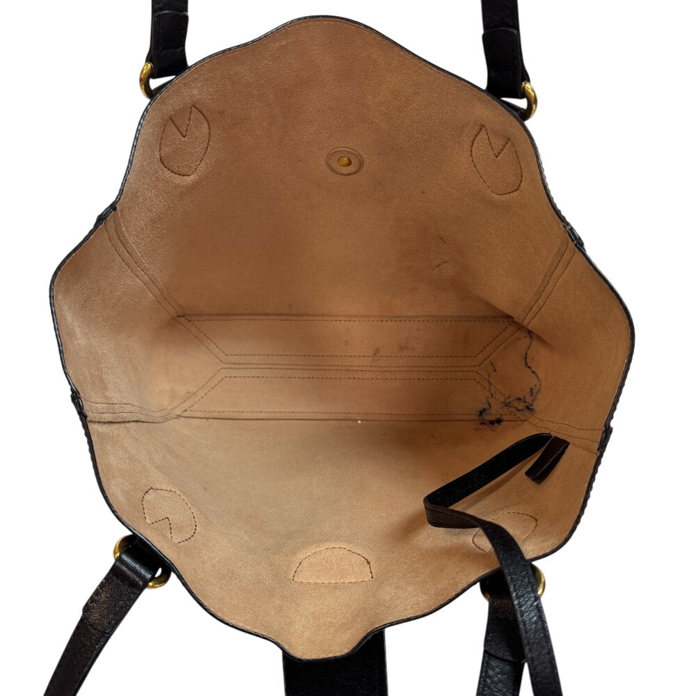 GUCCI Tote Bag 652680 leather black GG Marmont