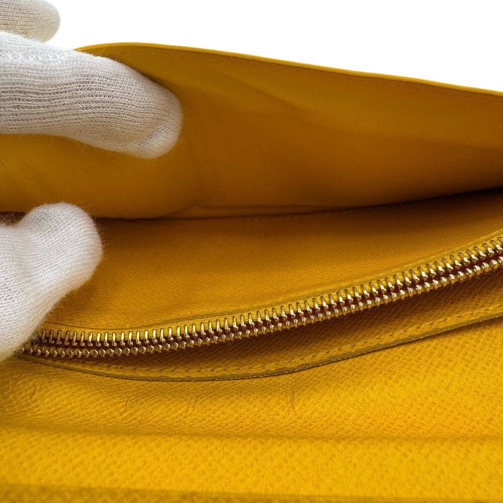 LOUIS VUITTON Long Wallet Purse ダミエポップ leather yellow Damier Pop Portefeuille Brazza