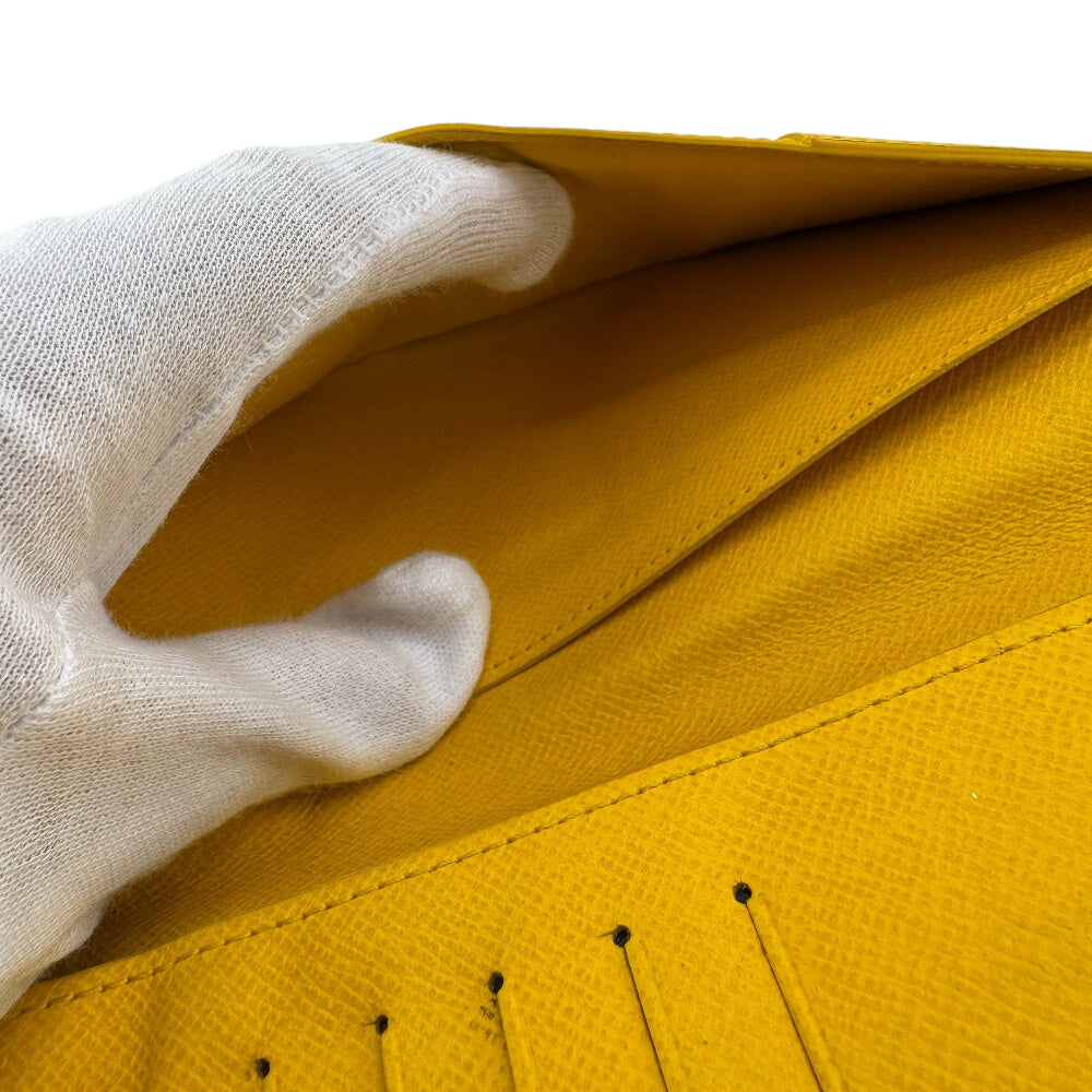 LOUIS VUITTON Long Wallet Purse ダミエポップ leather yellow Damier Pop Portefeuille Brazza