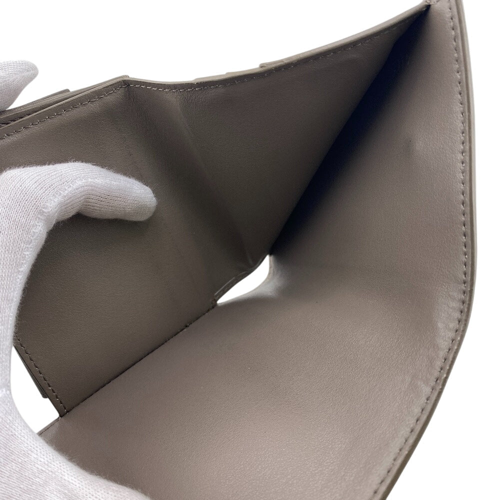 CELINE Tri-fold wallet leather gray Small trifold