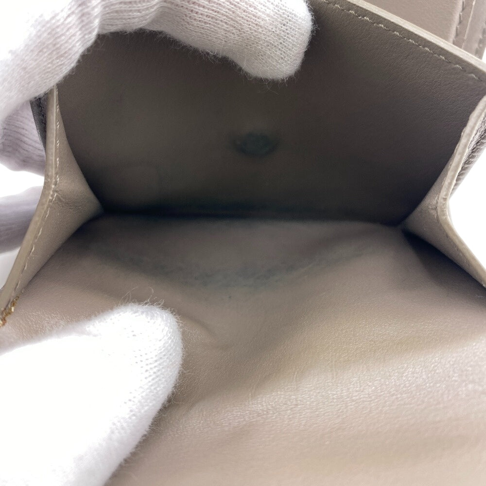 CELINE Tri-fold wallet leather gray Small trifold
