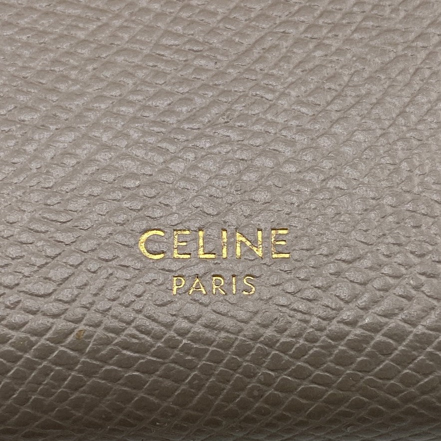 CELINE Tri-fold wallet leather gray Small trifold