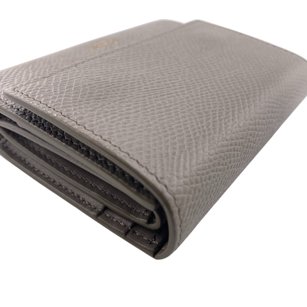 CELINE Tri-fold wallet leather gray Small trifold