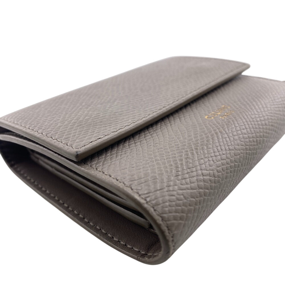 CELINE Tri-fold wallet leather gray Small trifold