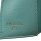CHANEL Tri-fold wallet leather blue mint