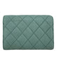 CHANEL Tri-fold wallet leather blue mint