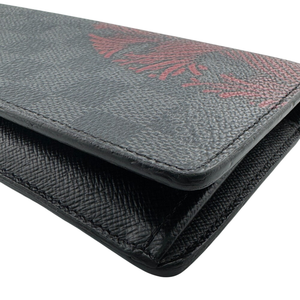 LOUIS VUITTON Long Wallet Purse N41676 leather black Damier Portefeuille Braza Christopher Nemeth Collaboration