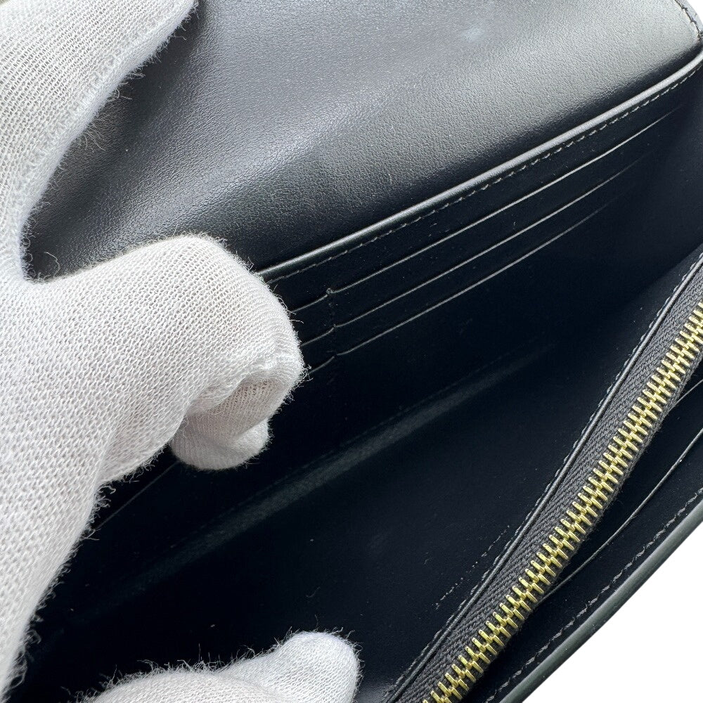 CELINE Long Wallet Purse Leather, shiny calfskin black