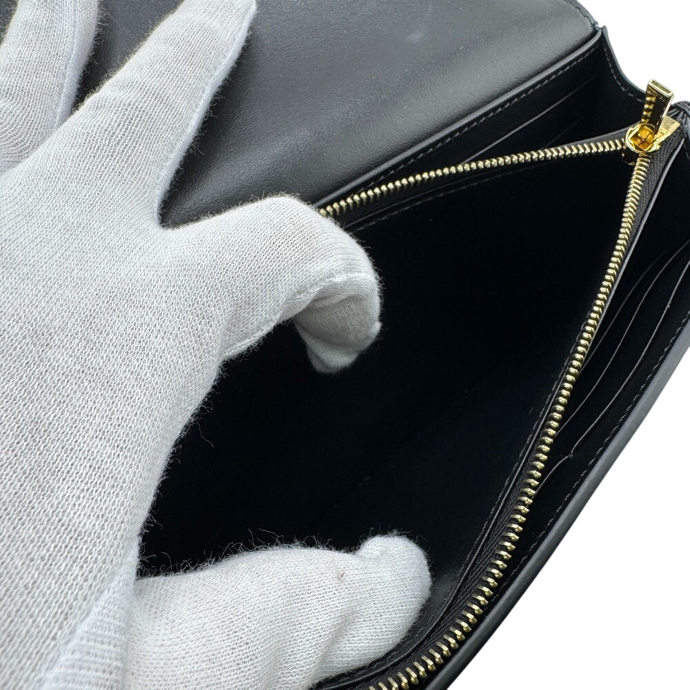 CELINE Long Wallet Purse Leather, shiny calfskin black