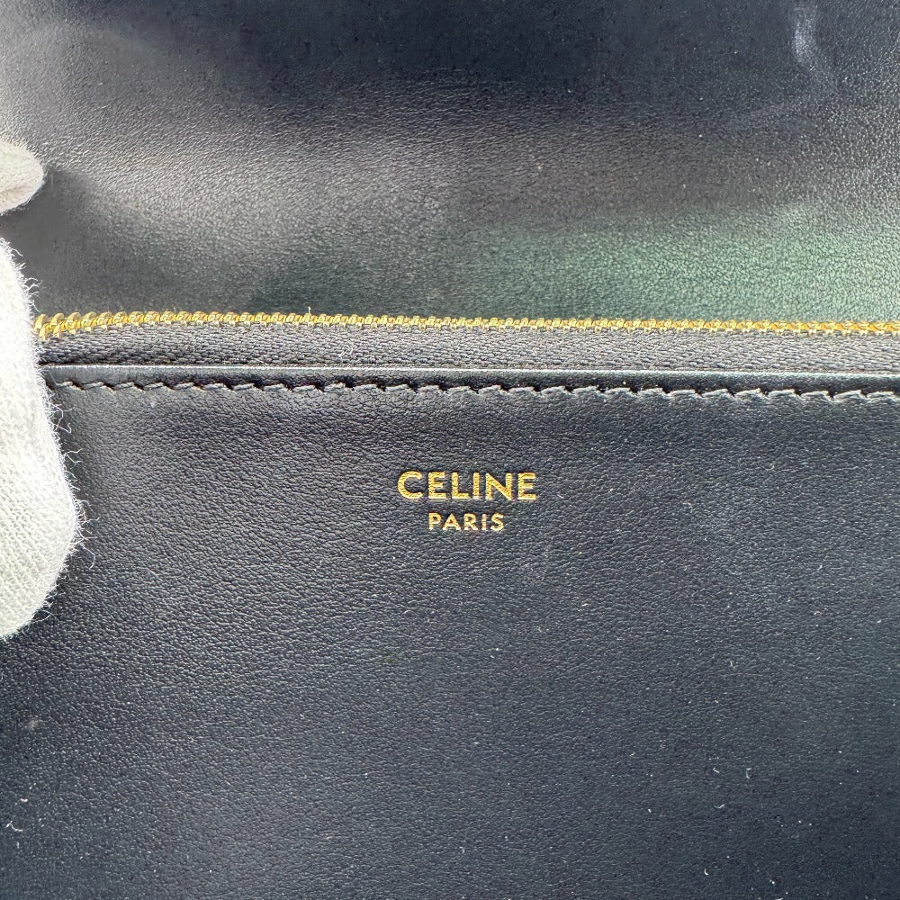 CELINE Long Wallet Purse Leather, shiny calfskin black