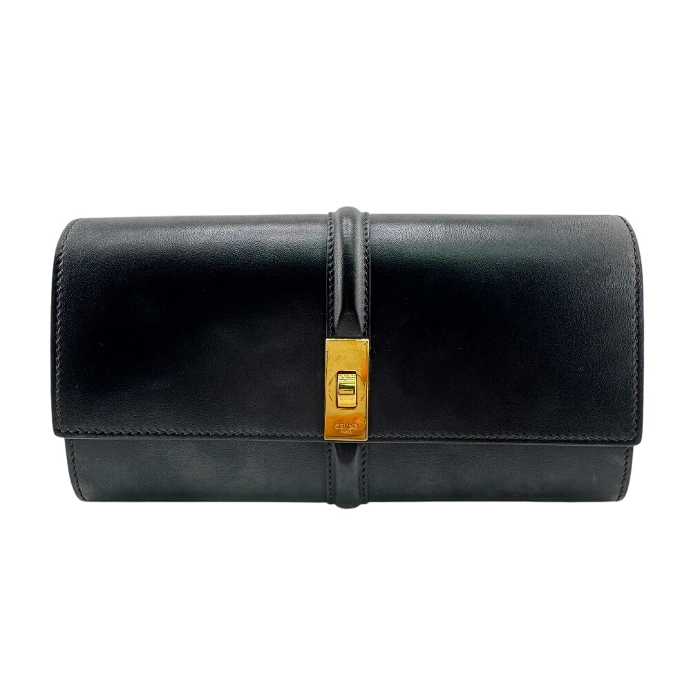 CELINE Long Wallet Purse Leather, shiny calfskin black