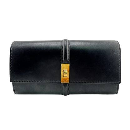 CELINE Long Wallet Purse Leather, shiny calfskin black
