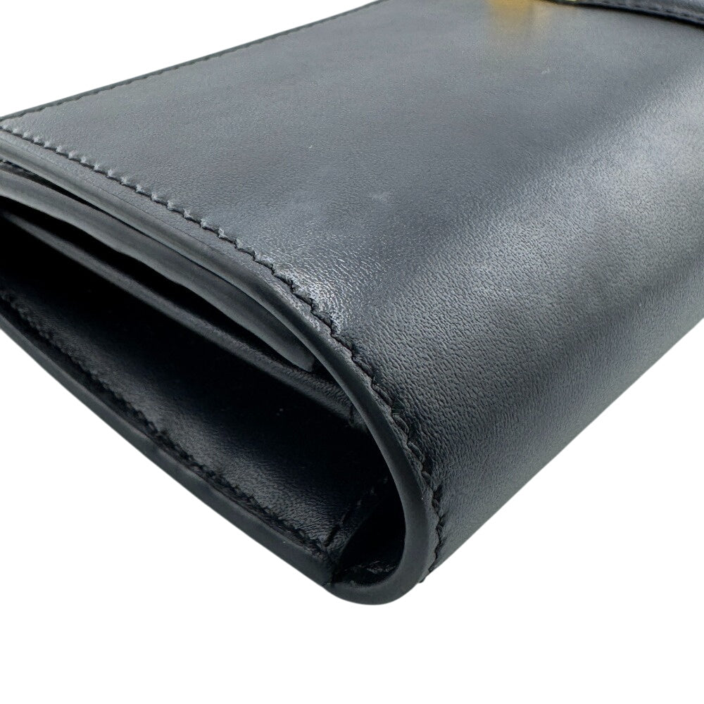 CELINE Long Wallet Purse Leather, shiny calfskin black