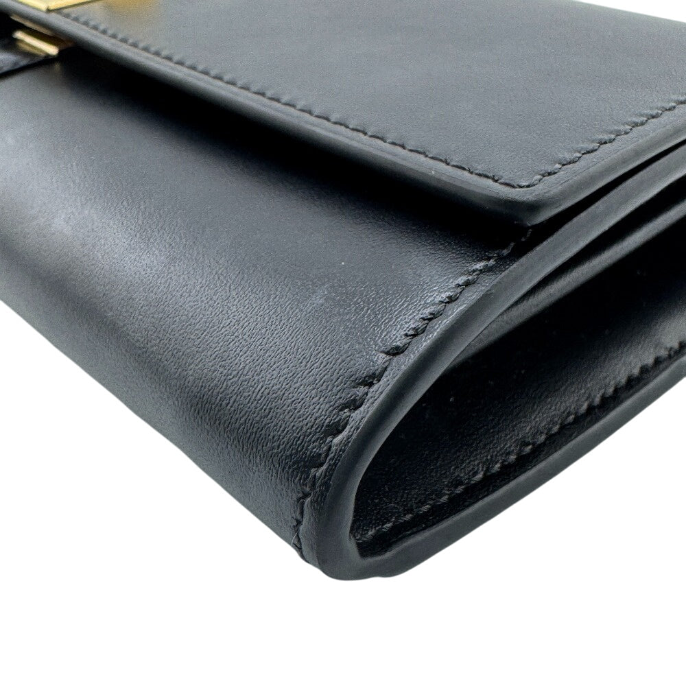 CELINE Long Wallet Purse Leather, shiny calfskin black