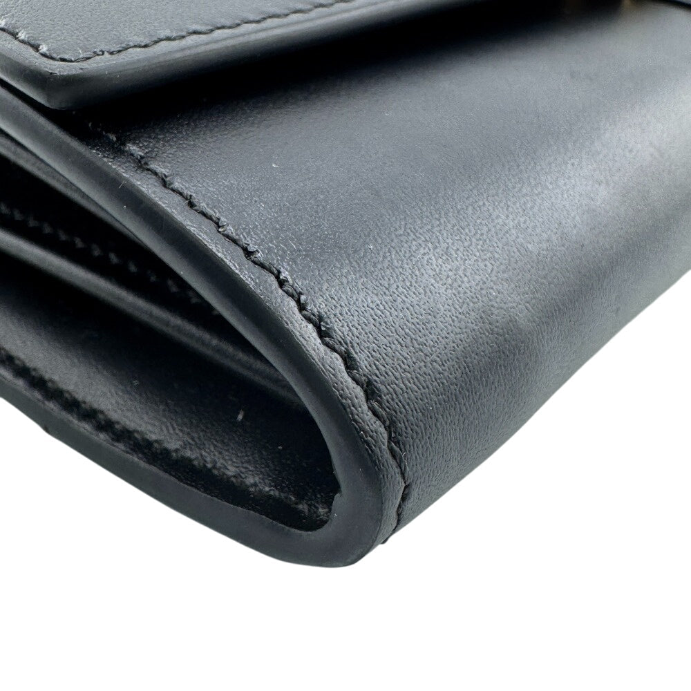 CELINE Long Wallet Purse Leather, shiny calfskin black