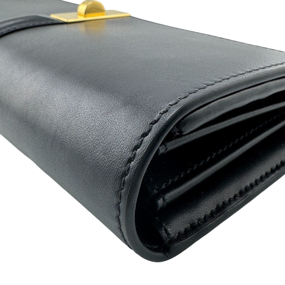 CELINE Long Wallet Purse Leather, shiny calfskin black