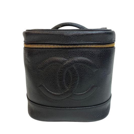 CHANEL Handbag Caviar skin black COCO Mark