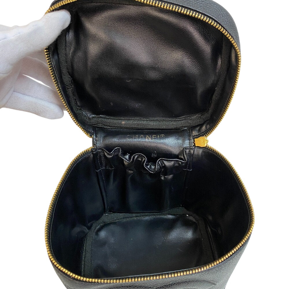 CHANEL Handbag Caviar skin black COCO Mark