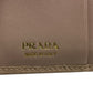 PRADA Bifold Wallet leather beige Calfskin logo Wittelomb