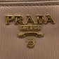 PRADA Bifold Wallet leather beige Calfskin logo Wittelomb