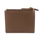 PRADA Bifold Wallet leather beige Calfskin logo Wittelomb