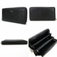 GUCCI Long Wallet Purse leather black Zip Around Women Used Authentic