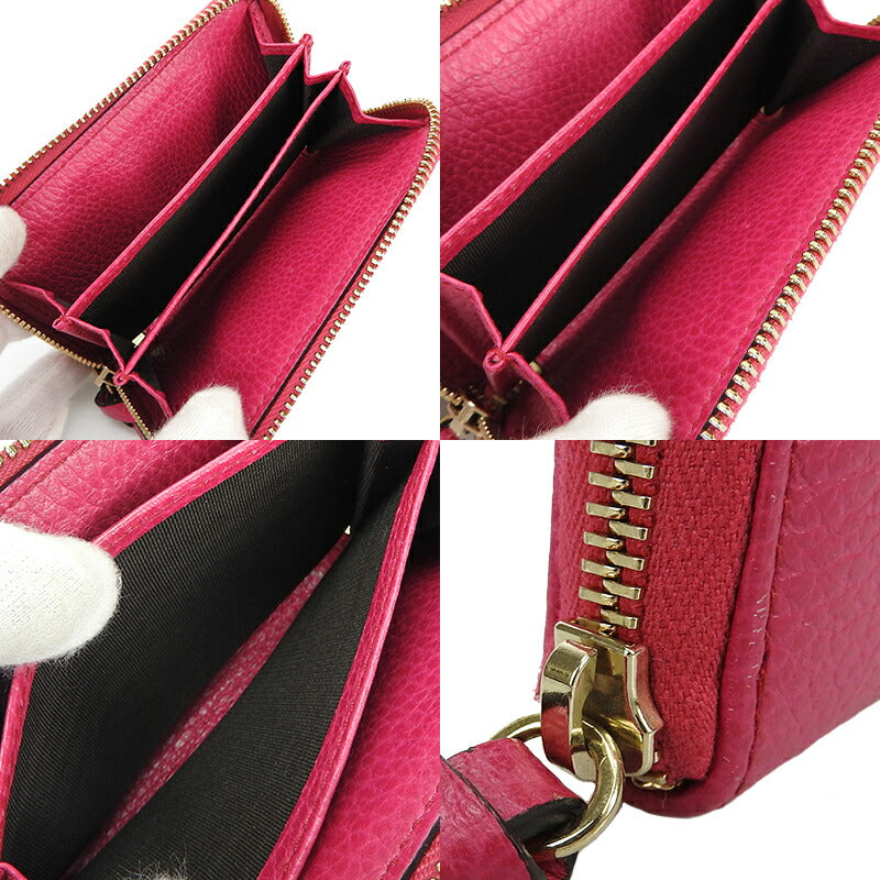 GUCCI Coin case 368877 leather pink Women Used Authentic
