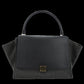 CELINE Handbag Leather, Wool black Trapeze Women Used Authentic