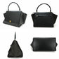CELINE Handbag Leather, Wool black Trapeze Women Used Authentic