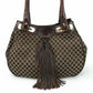 CELINE Tote Bag Canvas, Leather Brown Women Used Authentic