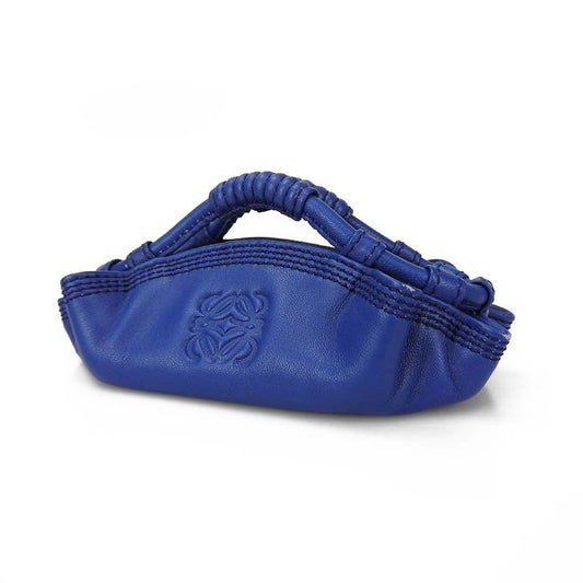 LOEWE Pouch leather blue Nappa Aire Women Used Authentic