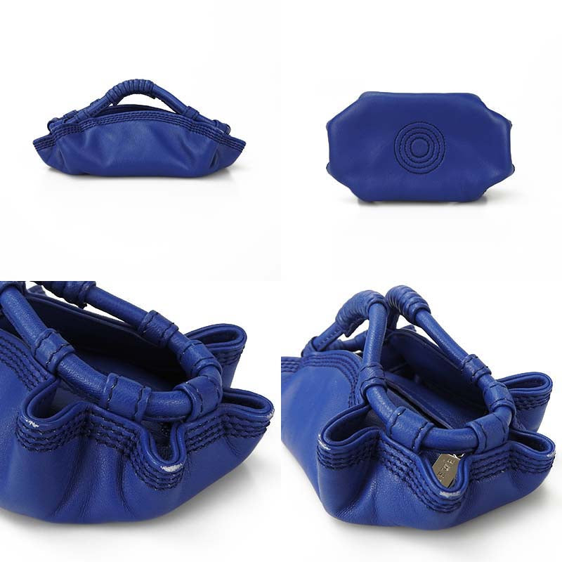 LOEWE Pouch leather blue Nappa Aire Women Used Authentic