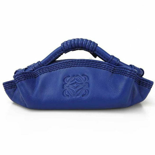 LOEWE Pouch leather blue Nappa Aire Women Used Authentic