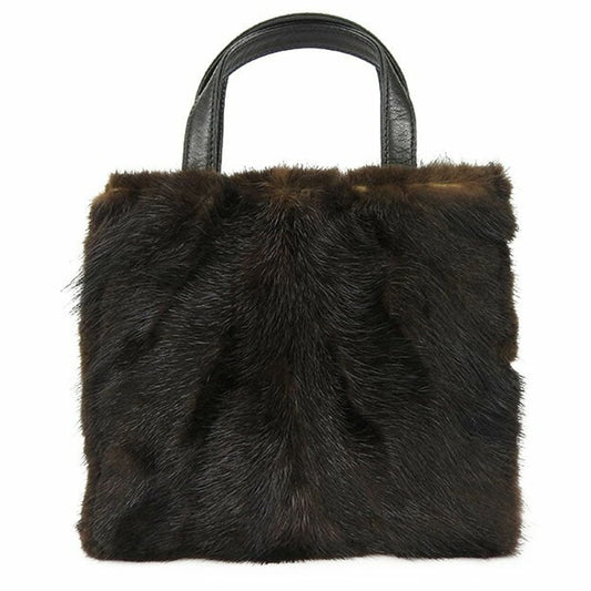 LOEWE Handbag leather black Women Used Authentic