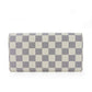 LOUIS VUITTON Long Wallet Purse N61735 Damier Azur white Portefeuille Sara Women Used Authentic