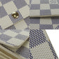 LOUIS VUITTON Long Wallet Purse N61735 Damier Azur white Portefeuille Sara Women Used Authentic
