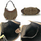 LOEWE Shoulder Bag Canvas, Leather Brown Women Used Authentic
