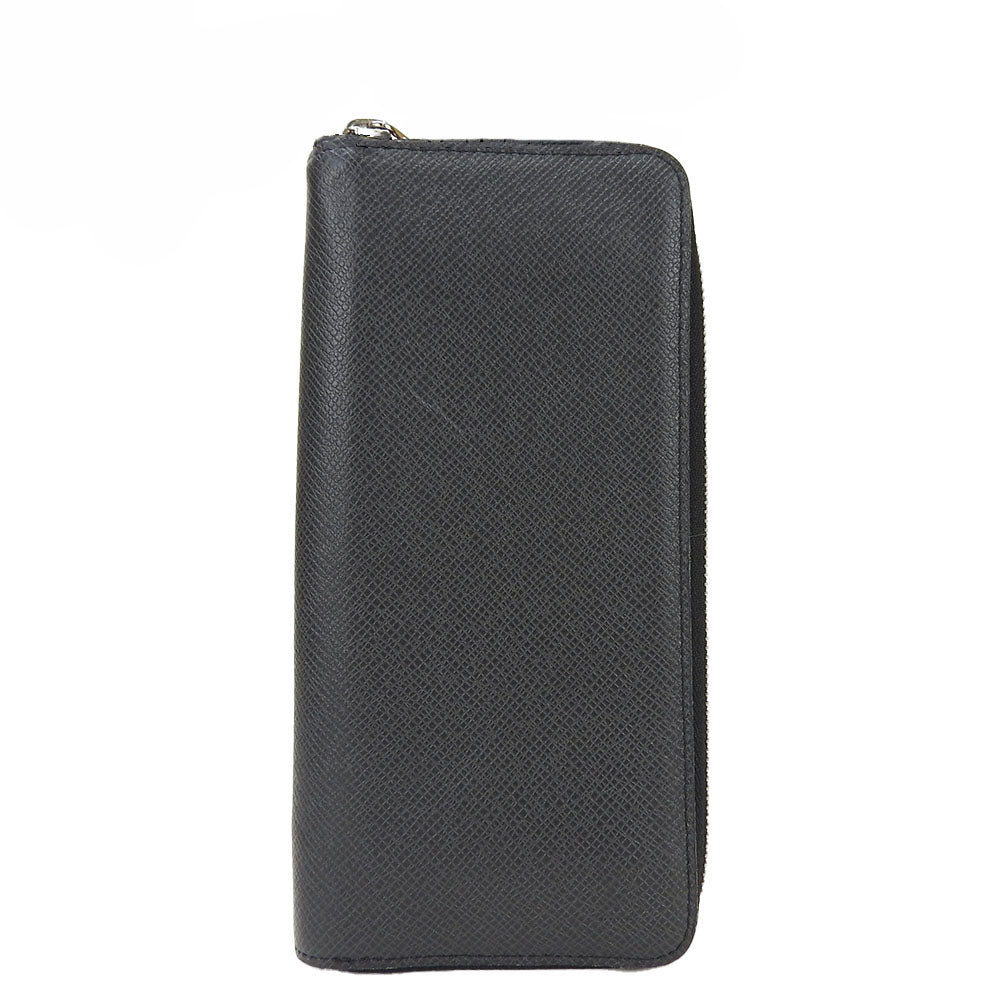 LOUIS VUITTON Long Wallet Purse M32822 Taiga black Zippy Wallet Vertical mens Used Authentic