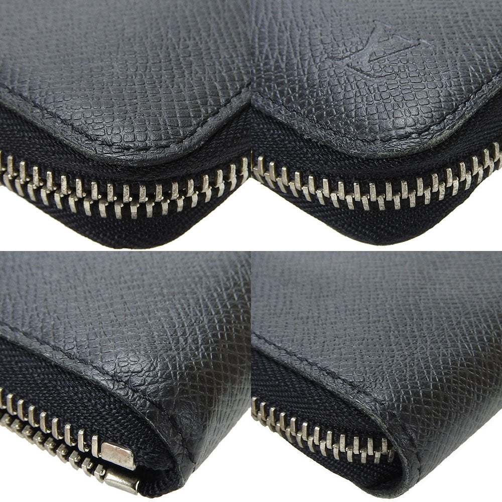 LOUIS VUITTON Long Wallet Purse M32822 Taiga black Zippy Wallet Vertical mens Used Authentic