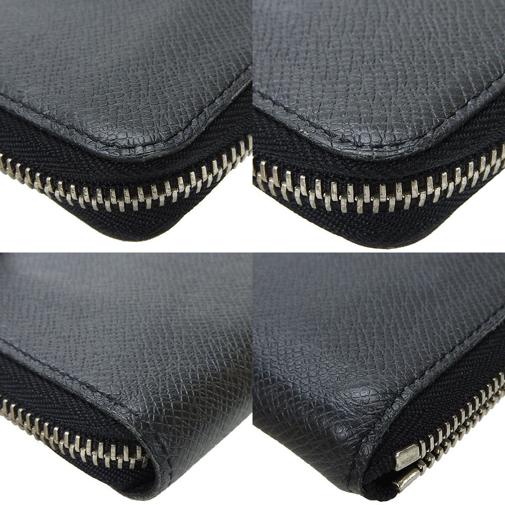 LOUIS VUITTON Long Wallet Purse M32822 Taiga black Zippy Wallet Vertical mens Used Authentic