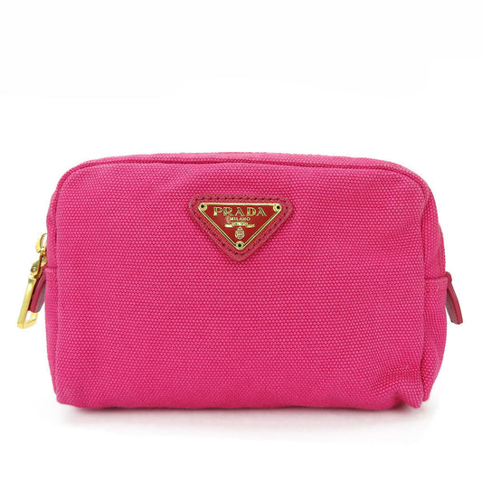 PRADA Pouch 1N0340 canvas pink Women Used Authentic
