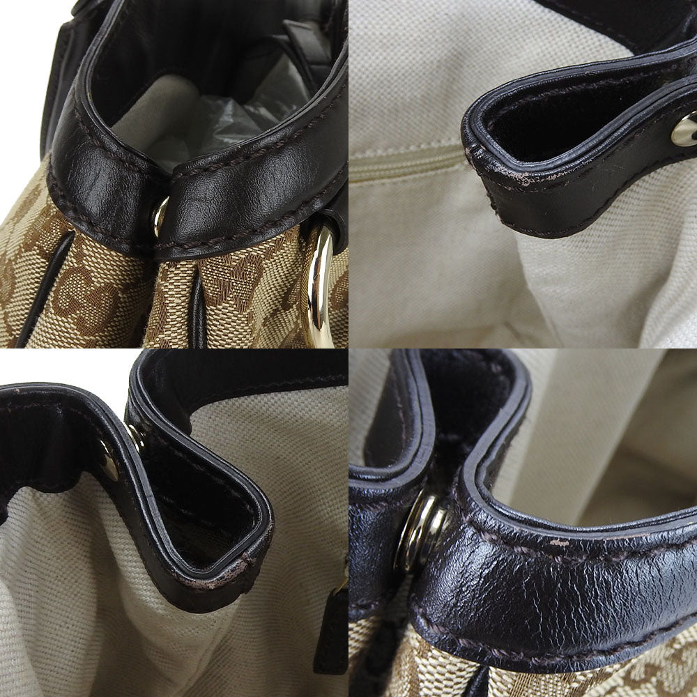 GUCCI Tote Bag 211944 GG canvas beige Sukey Women Used Authentic